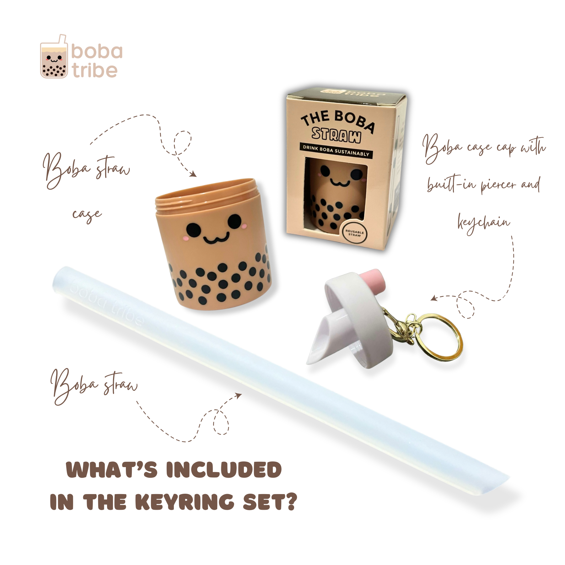 Boba Straw Keyring Set
